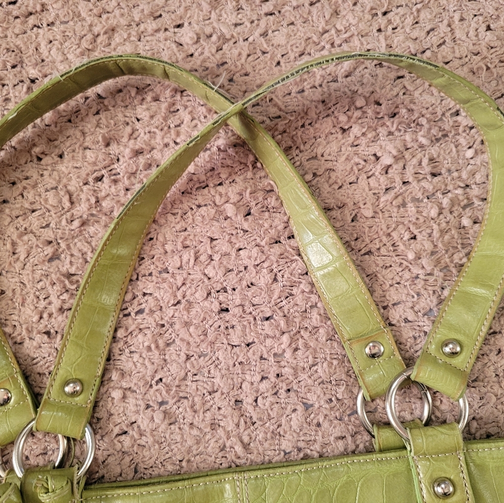 🔥🔥HP🔥🔥12-19-24🔥🔥WOMENS MERONA SNAKESKIN TOTE BAG GREEN - Picture 14 of 14